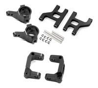 Yurefax Ensemble de Bras de Suspension de Support de moyeu C, Tasse de Direction Avant en métal, Voiture sur chenilles 1/10 RC, for Tamiya, for CC01 CC-01 Biellette de Bras de Suspension(Schwarz)