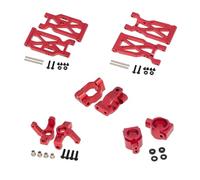 Yurefax Ensemble de coupelles de Direction de Bras de Suspension Avant et arrière en Alliage d'aluminium, 10 pièces, for Wltoys, for Voiture RC 104001 1/10 Biellette de Bras de Suspension(Rot)