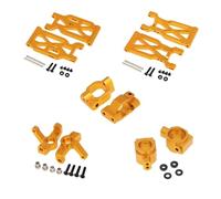 Yurefax Ensemble de coupelles de Direction de Bras de Suspension Avant et arrière en Alliage d'aluminium, 10 pièces, for Wltoys, for Voiture RC 104001 1/10 Biellette de Bras de Suspension(Yellow)