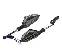 Yurefax Feu de direction de moto, clignotant, feux de jour, clignotants, 3 fils, bleu ambre, étanche Clignotants pour moto(2pcs)