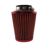 Yurefax Filtre à air universel for voiture de 3 pouces, filtre d'admission d'air propre à haut débit, cône rond, kit d'induction, maille sport haute puissance Filtre à air pour voiture(76mm Red)