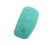 Yurefax Housse de clé Voiture en Silicone Pliable et Rabattable for, a1 a3 a4 a5 a6 a7 a8 r8 TT s5 s6 s7 s8 Sq5 q5 q7 Rs5 Étui pour clé de Voiture(Night Glow Blue)