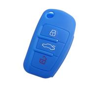 Yurefax Housse de clé Voiture en Silicone Pliable et Rabattable for, a1 a3 a4 a5 a6 a7 a8 r8 TT s5 s6 s7 s8 Sq5 q5 q7 Rs5 Étui pour clé de Voiture(Dark Blue)