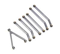 Yurefax Jeu de maillons de châssis en Aluminium CNC à dégagement élevé, Chenille 1/24 RC LWB 133.7mm, for Axial, for SCX24 AXI00001 C10 AXI00002, for Jeep, JLU Biellette de Bras de Suspension(Gray)