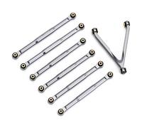 Yurefax Jeu de maillons de châssis en aluminium CNC, voiture sur chenilles 1/24 RC LWB 133.7mm, for Axial, for SCX24 AXI00001, for Chevrolet, for C10 AXI00002 JLU Biellette de bras de suspension(Gray)