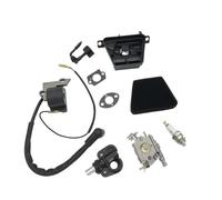 Yurefax Kit de bougie d'allumage Module bobine filtre à Air carburateur, for Partner, 350 351 370 371 420 pièces tronçonneuse, for Walbro, 33-29 Carb Bobine d'allumage