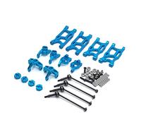 Yurefax Kit de pièces de Mise à Niveau en métal, Bras de Suspension, fusée d'essieu, for Wltoys 144001 124019 124018 LC Racing 1/14 RC Car Biellette de Bras de Suspension(Blue)