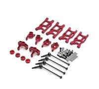 Yurefax Kit de pièces de Mise à Niveau en métal, Bras de Suspension, fusée d'essieu, for Wltoys 144001 124019 124018 LC Racing 1/14 RC Car Biellette de Bras de Suspension(Rot)