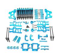 Yurefax Kit de pièces Mise à Niveau en métal, Bras Suspension d'amortisseur, for HSP 94111 94108 1/10 RC, Accessoires Camion Monstre Voiture Lien de Suspension(Blue)