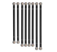 Yurefax Kit Non assemblé de biellette en Alliage d'aluminium, empattement 313mm, 3 Couleurs 1/10, for Axial, for pièces Voiture sur chenilles SCX10 RC, 8 pièces/lot Lien de Suspension(Schwarz)