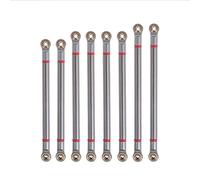 Yurefax Lien en Aluminium fileté intérieurement, avec Jeu d'embouts de Tige M3, empattement 313mm, Chenille 1/10 RC, for Axial, for SCX10 RGT 86100, 8 pièces/lot Lien de Suspension(Titanium)
