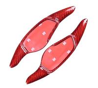 Yurefax Lot de 2 extensions de levier de vitesse en fibre de carbone for volant de voiture, for Hyundai, LA, for Festa 2019 2020 2021 Palettes de changement de vitesse pour voiture(Rot)