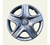 Yurefax Lot de 4 enjoliveurs roue 14 pouces, noir brillant avec insert gris Cache-moyeu de roue en alliage pour automobile