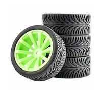 Yurefax Lot de 4 pneus Course Plats avec décalage Roue 6 mm, for HSP, for HPI, 1.10 Voiture Tout-Terrain Pneus pour Voitures télécommandées(603-8007)