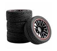 Yurefax Lot de 4 pneus et Roues adhérents for HSP, for HPI, Voiture Vitesse sur Route 1/10 1.10 Pneus pour Voitures télécommandées