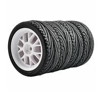 Yurefax Lot de 4 pneus et Roues antidérapants for HSP, for HPI, Voiture de Vitesse sur Route 1:10 RC 907-8010 Pneu pour Voiture télécommandée(907W-8010)