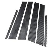 Yurefax Lot de 6 garnitures couverture montant fenêtre porte voiture, for Kia, Carnival 2021-2023, aspect fibre carbone B Garniture de pare-brise automobile(BLACK B-carbon Fiber Look)