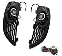 Yurefax Paire de becquet calandre en maille, noir brillant, feu antibrouillard avant, for Fiesta, 2013 - 2017 avec lumière C1BB15A299AA Insert de calandre de phare antibrouillard avant d