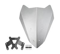 Yurefax Pare-Brise en Aluminium, visière, déflecteur de Vent avec Support, Accessoires, for Yamaha, MT-15 2019 2020 Pare-Brise de Moto(Grey)