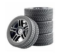 Yurefax Roues ABS de pneus en Caoutchouc 4 pièces, for HSP, for HPI, Voiture Route 1.10 Pneus pour Voitures télécommandées(905H-6085)