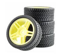 Yurefax Roues ABS de pneus en Caoutchouc 4 pièces, for HSP, for HPI, Voiture Route 1.10 Pneus pour Voitures télécommandées(905Y-6085)