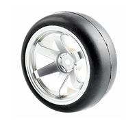 Yurefax Roues ABS de pneus en Caoutchouc 4 pièces, for HSP, for HPI, Voiture Route 1.10 Pneus pour Voitures télécommandées(Silver Wheel)