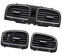 Yurefax Sortie de climatiseur à persienne tableau bord, évents Console panneau avant, pour Vw, pour Golf 6 Mk6 5K0819728 5K0819703 5K0819704 Couvercle d'aération du tableau de bord(BLACK 3 Pcs)
