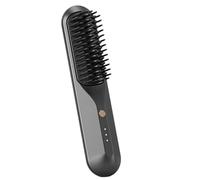 Yurhuit Peigne Chaud Rechargeable Brosse à Cheveux Sans Lisseur Peignes à Pression Thermique Peigne Électrique Anti-Brûlure Chauffage -A