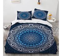 YURKO 140X200 Cm Housse Couette Pas De Repassage Boheme Bohème Parure De Lit 140X200 Adulte Polyester Coton avec 2 Taies d'oreiller 65X65Cm