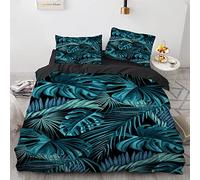 YURKO 140X200 Cm Parure De Lit 140X200 Garcon avec 2 Taies d'oreiller 65X65Cm Pas De Repassage Tropical Tropicale Tropique Jungle Tropicale Forêt Parure De Lit Garcon Polyester Coton