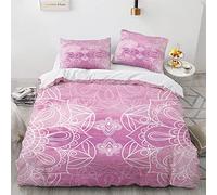 YURKO 240 X 260 Cm Housse De Couette Douce Pas De Repassage Boheme Bohème Parure De Lit 240X260 Fille Polyester Coton avec 2 Taies d'oreiller 65X65Cm