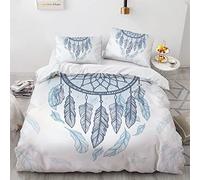 YURKO 240 X 260 Cm Parure Lit 240X260 avec 2 Taies d'oreiller 65X65Cm Pas De Repassage Attrape Reve Attrape Rêves Housse De Couette 2 Personnes Polyester Coton