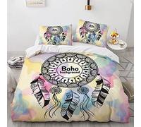 YURKO 240X260Cm Housse Couette Pas De Repassage Attrape Reve Attrape Rêves Housse De Couette 260 X 240 Polyester Coton avec 2 Taies d'oreiller 65X65Cm