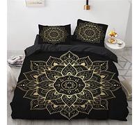 YURKO Housse Couette 260X240 Boheme Bohème avec 2 Taies d'oreiller 65X65Cm Polyester Coton Parrure De Lit Pas De Repassage 240 X 260 Cm