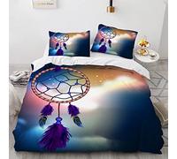 YURKO Housses De Couette Attrape Reve Attrape Rêves Pas De Repassage Polyester Coton House De Couette 240/260 240 X 260 Cm avec 2 Taies d'oreiller 65X65Cm