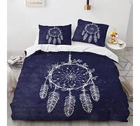 YURKO Parure Housse Couette 220X240 220 X 240 Cm Pas De Repassage Polyester Coton Parrure De Lit Attrape Reve Attrape Rêves avec 2 Taies d'oreiller 65X65Cm