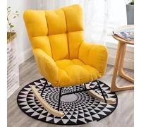Yurlidar Fauteuil à Bascule pour Chambre d'enfant, Fauteuil à Bascule Rembourré avec Dossier Haut Ergonomique, Pieds en Bois D'HéVéA, Fauteuil D'Appoint Confortable pour Salon Et Chambre.