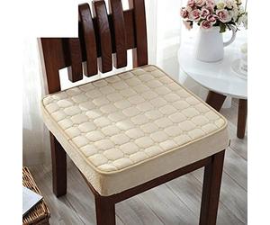 YURO Coussin rehausseur épais pour fauteuils roulants coussin de siège en mousse à mémoire de forme pour personnes âgées housse de chaise en peluche douce de luxe fond antidérapant beige 50 x 50 cm
