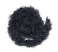 Yurosiay 2 m × 8 cm - Boa en plumes de dinde naturelles multicolores - 16 g - Guirlande moelleuse faite à la main - Pour travaux manuels, couture - Noir