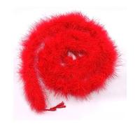 Yurosiay 2 m × 8 cm - Boa en plumes de dinde naturelles multicolores - 16 g - Guirlande moelleuse faite à la main - Pour travaux manuels, couture - Rouge