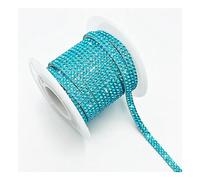 Yurosiay 5Yard - Bande strass autocollante - 4 mm de large - 2 rangées de strass en cristal - Autocollant - Pour bricolage, bricolage, décoration de voiture - Bleu