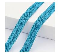 Yurosiay Bordure tressée faite à la main - 10 m de large - 15 mm de large - Ruban décoratif - Pour couture, brocart - En tissu - Pour bricolage, couture, artisanat - Bleu