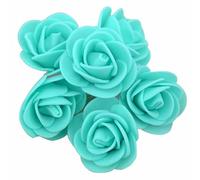 Yurosiay Lot de 200 têtes de roses artificielles en mousse de 3,5 cm - Mini roses décoratives en polyéthylène - Roses artificielles - Pour bricolage, mariage, fête, décoration - Bleu lac