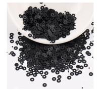 Yurosiay Lot de 2000 paillettes rondes en vrac - 4 mm - En vrac - En plastique - Avec trou - Pour bricolage, couture, fête, décoration de vêtements - Noir - 2 mm