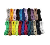 Yurosiay Lot de 23 cordons élastiques ronds de 2 m - 2,5 mm de large - Cordon élastique en caoutchouc multicolore - Pour bricolage, couture, fabrication de bijoux, vêtements