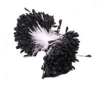 Yurosiay Lot de 340 étamines de fleurs mates à double tête pour le bricolage - Étamines artificielles en forme de malt - Pour bricolage - Noir