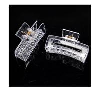 Yurosiay Lot de 4 barrettes à cheveux transparentes pour femme DIY - Petites pinces à cheveux carrées transparentes - Antidérapantes - Pour femmes et filles