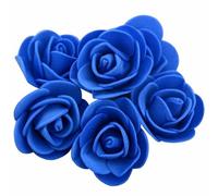 Yurosiay Lot de 500 têtes de roses artificielles en mousse de 3,5 cm - Mini roses décoratives en polyéthylène - Roses artificielles - Pour bricolage, mariage, fête, décoration - Bleu saphir