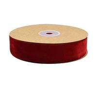 Yurosiay Rouleau de 10 m de Ruban de Velours Unilatéral Pas d'élasticité en Velours Vintage Ruban Décoratif en Velours pour Couture Bricolage Décoration Emballage Cadeau 25 mm Rouge