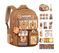 Yurosuis Capybara Sac À Dos Scolaire - Sac Cartoon Voyage Ordinateur Portable Décontracté | Cartables Esthétiques Et Mignons Pour Élèves, Adolescents, Femmes, Filles, Garçons, Plein Air,